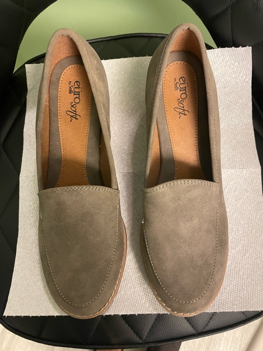 Eurosoft Taupe Slip-On Loafers for Women